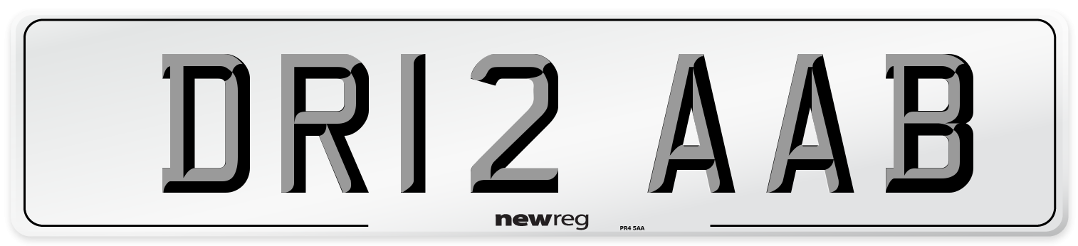DR12 AAB Number Plate from New Reg